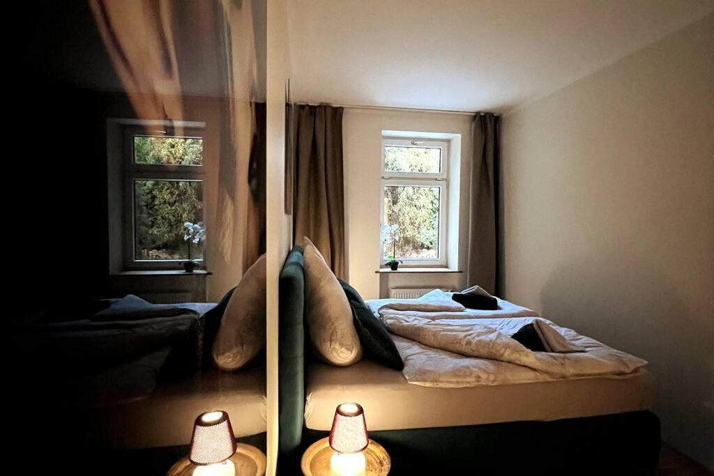 Soul-Apartment Terrasse Privat-Parkplatz Boxspringbett 55Zoll Tv Wlan Leipzig Eksteriør billede